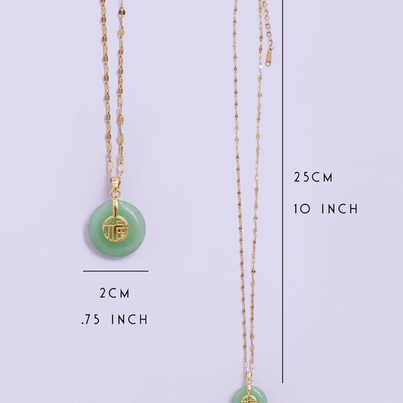 Green Jade Necklace captivates beauty - Green Jade Good Fortune Pendant radiates - Picture 5 of 7